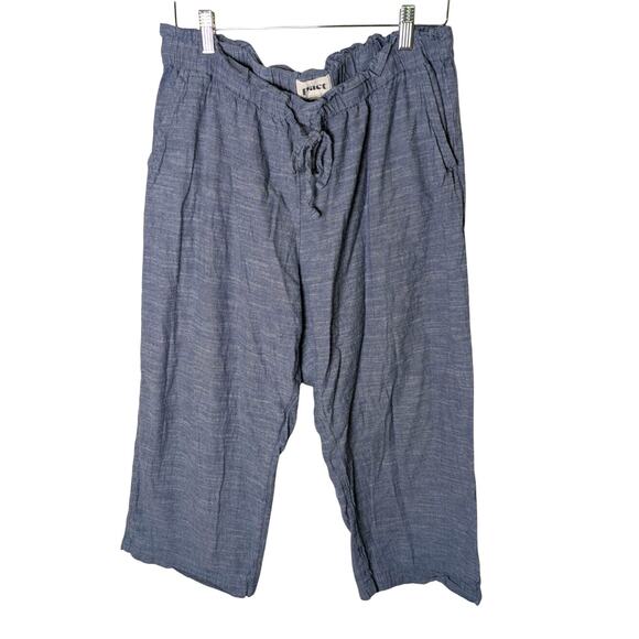 Pact Sunday 100% Organic Cotton Blue Wide Leg Crop Pants Women’s XL Sustainable - Picture 1 of 11